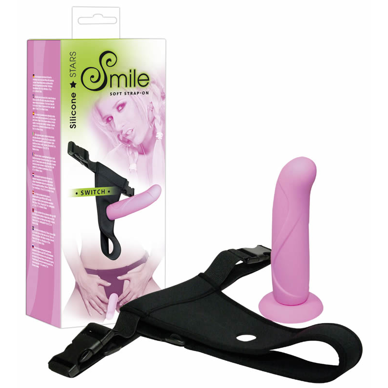 Smile Pink Soft Silikone Strap-On Dildo