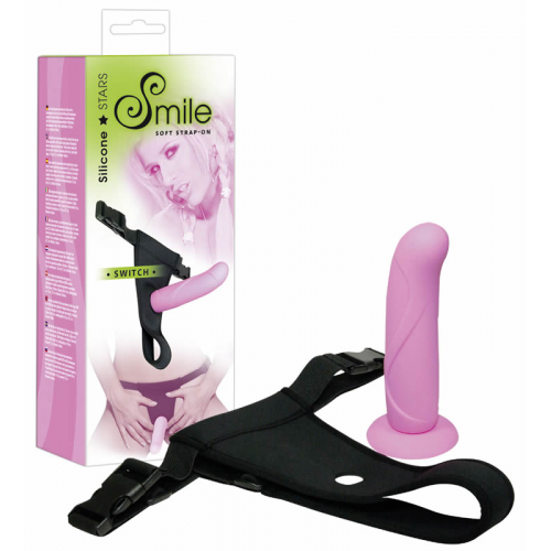 Smile Pink Soft Silikone Strap-On Dildo