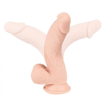 Nature Skin Medium Bendable Dildo 24 cm med Sugekop