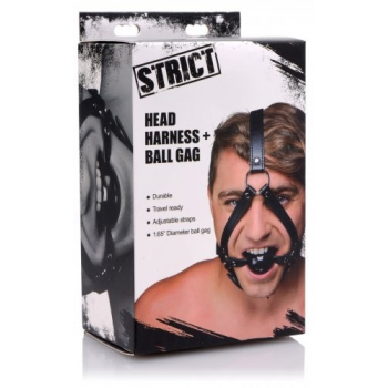 Head Harness with 1.65 inch Ball Gag