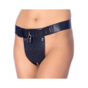 RIMBA - CHASTITY BELT WITH TWO HOLES IN CROTCH. PADLOCK INCLUDED