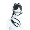 Leather Head Harness with Eye Patch and Leash