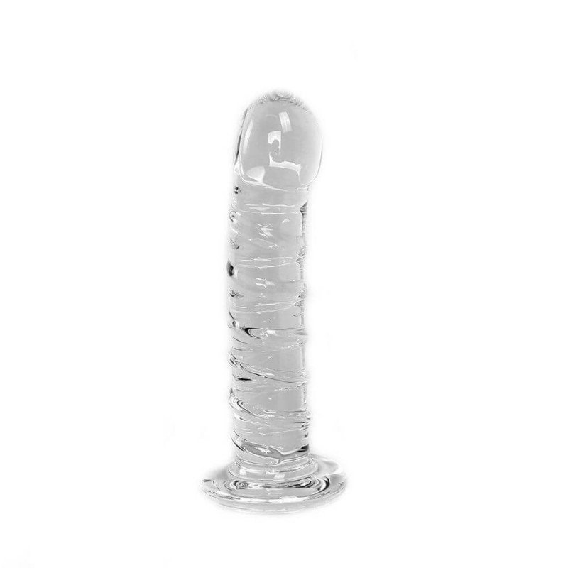 Glas dildo - Clear Penis Swirl