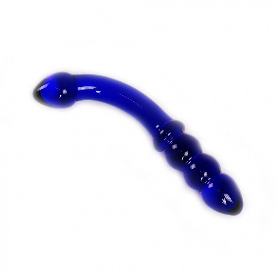Glas dildo - Blue curve