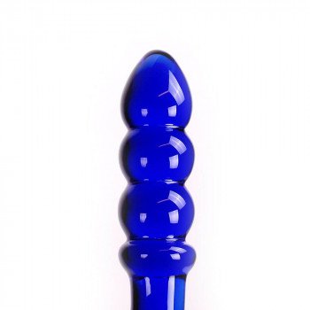 Glas dildo - Blue curve