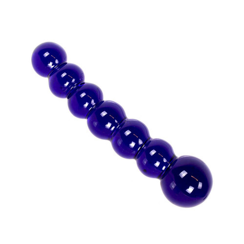 Glas dildo - black beads