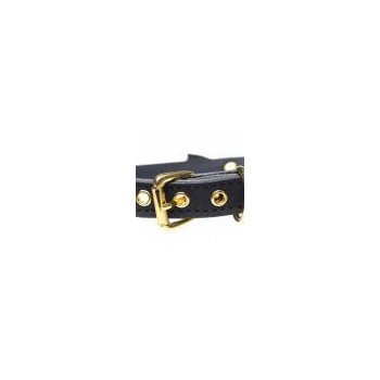 Golden Kitty Collar With Cat Bell - Black/Gold