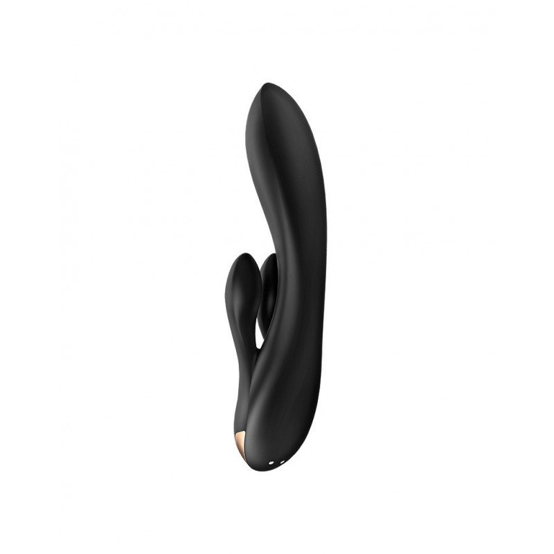 SATISFYER - DOUBLE FLEX - RABBIT VIBRATOR - BLACK