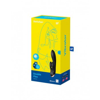 SATISFYER - DOUBLE FLEX - RABBIT VIBRATOR - BLACK