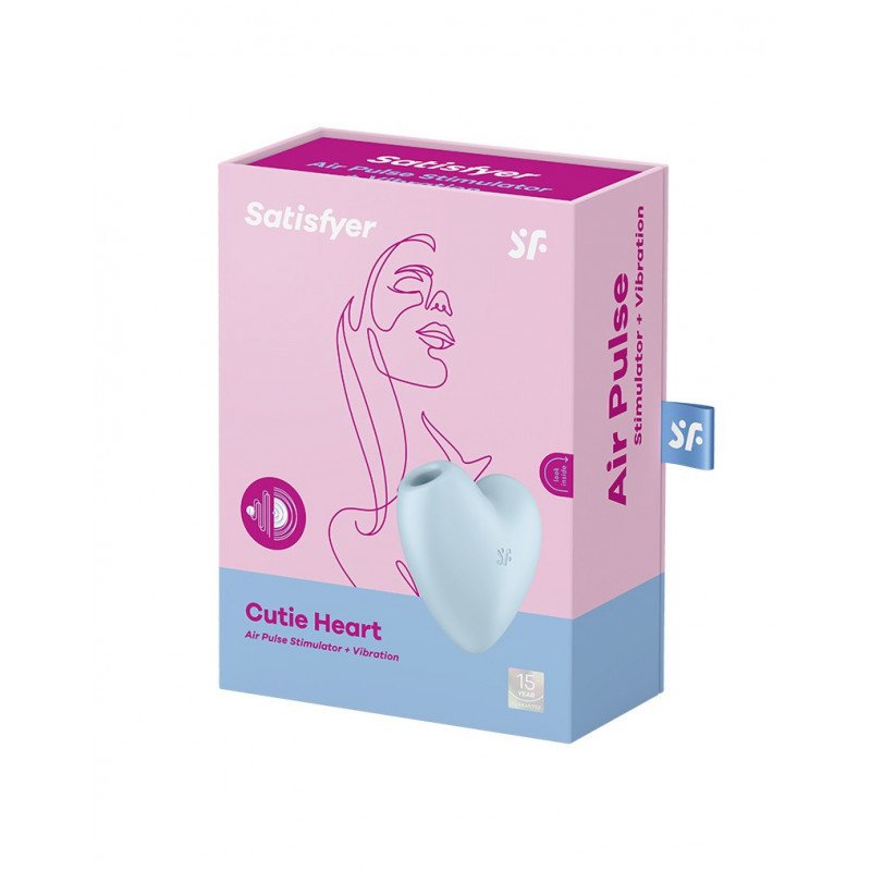 SATISFYER - CUTIE HEART - AIR PULSE VIBRATOR - BLUE