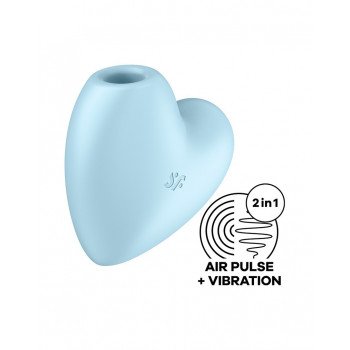 SATISFYER - CUTIE HEART - AIR PULSE VIBRATOR - BLUE