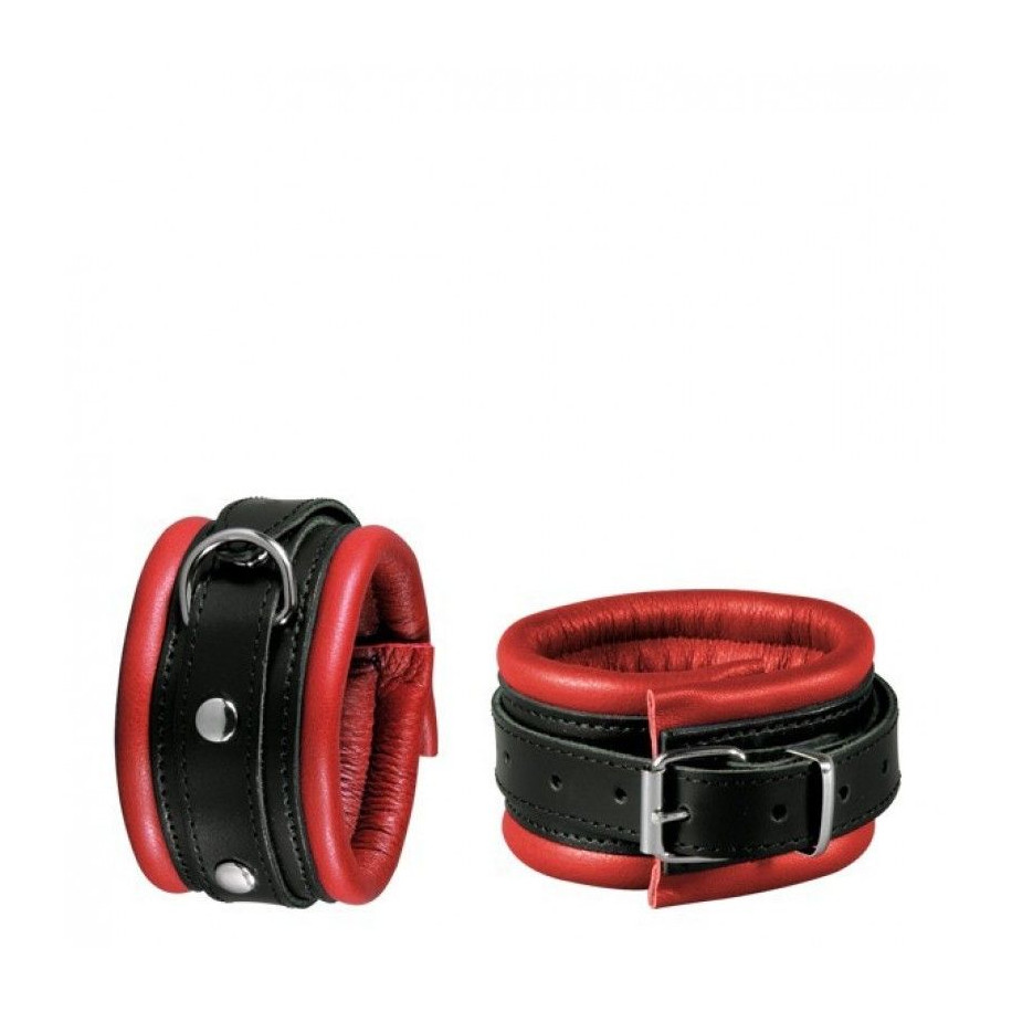 Leather Anklecuffs Red - 5 cm