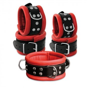 Leather Collar 6,5 cm - Red