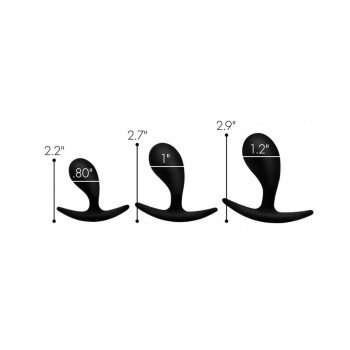 Dark Droplets 3 Piece Curved Silicone Anal Trainer Set