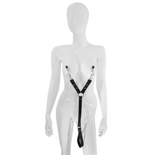Leather Leash with Nipple Clamps
