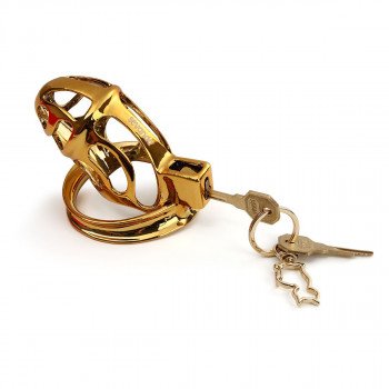 Sevanda Gold Urethral Chastity Cock Cage