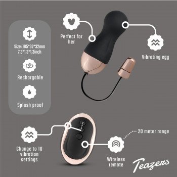 Teazers - Vibrating Egg Med Remote kontrol fra Sadistenstoolbox