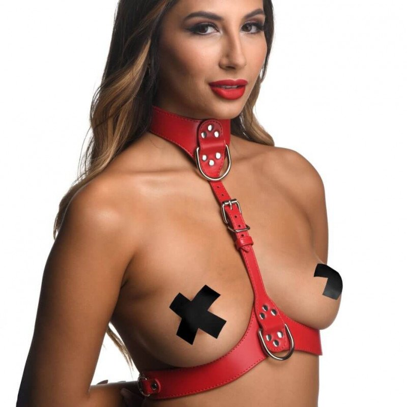 Female Chest Harness Red