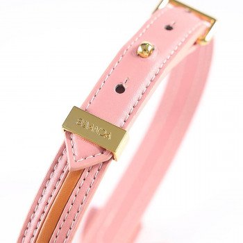 Sevanda Love Heart Butterfly Leather Collar - Pink fra Sadistenstoolbox