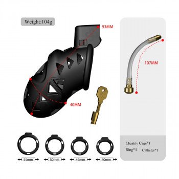 Sevanda Rattlesnake Chastity Cage Long fra Sadistenstoolbox