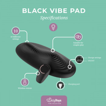 Vibe Pad Double Vibration with Remote Control - Black fra Sadistenstoolbox