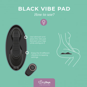 Vibe Pad Double Vibration with Remote Control - Black fra Sadistenstoolbox