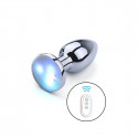 Vibrating Aluminum LED Buttplug Small