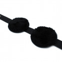 Black Leather Blindfold with Adjustable Eye Patches fra Sadistenstoolbox