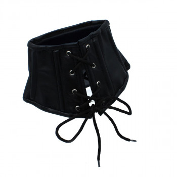 Black Leather Lace-Up Corset Collar fra Sadistenstoolbox