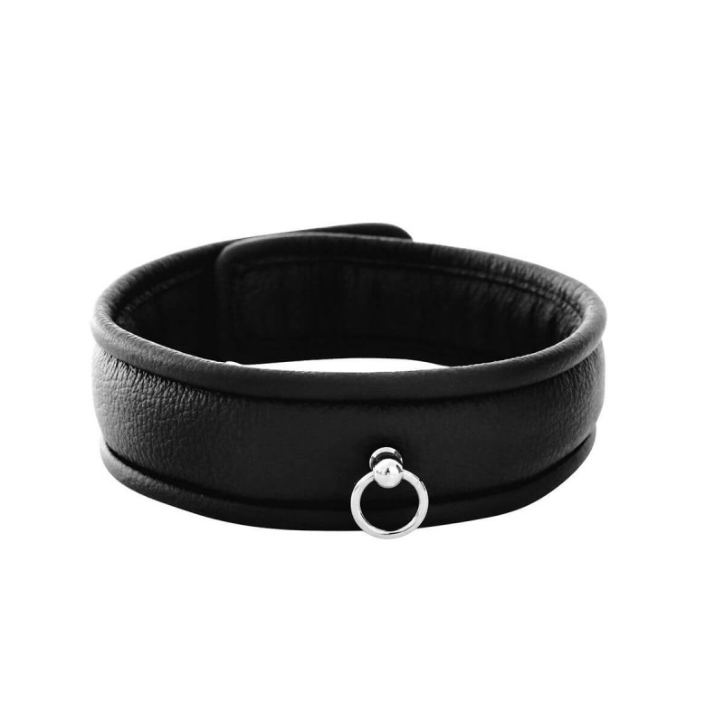 Leather Padded Collar Mini O-ring with Lock fra Sadistenstoolbox