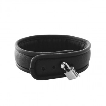 Leather Padded Collar Mini O-ring with Lock fra Sadistenstoolbox