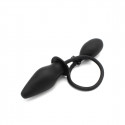 Inflated Anal Spade Plug Black