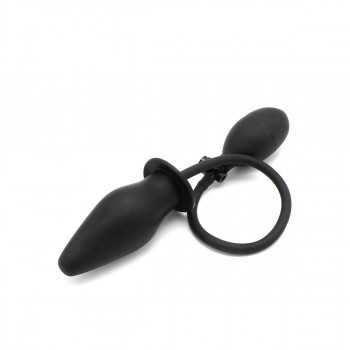 Inflated Anal Spade Plug Black  - 1