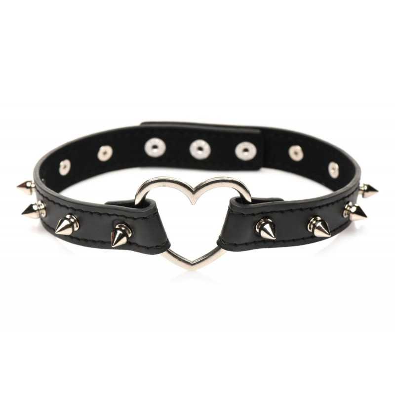 Spiked Hjerte Choker - Sort